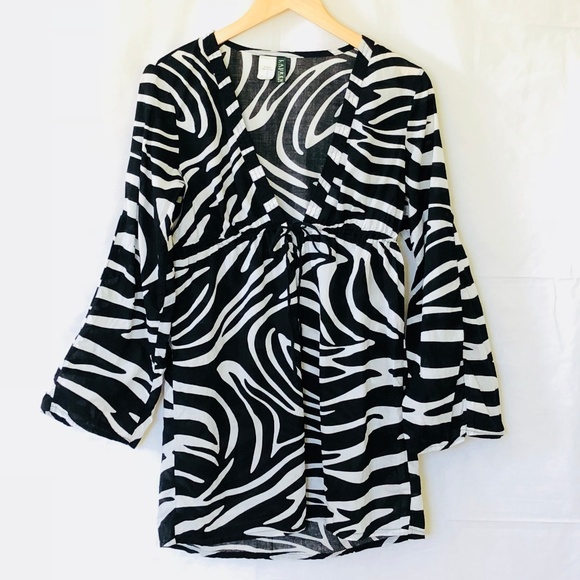 zebra print beach cover up